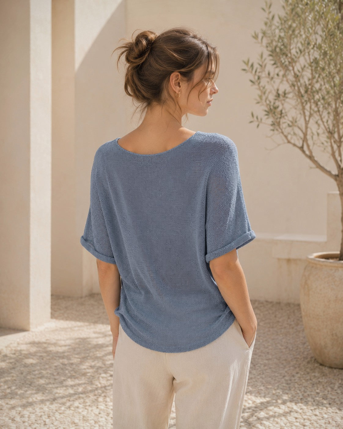 Camiseta de Punto Nerea - Azul lavado