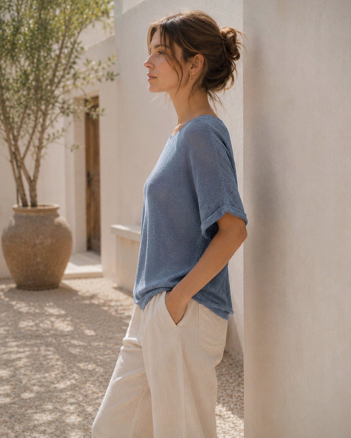 Camiseta de Punto Nerea - Azul lavado