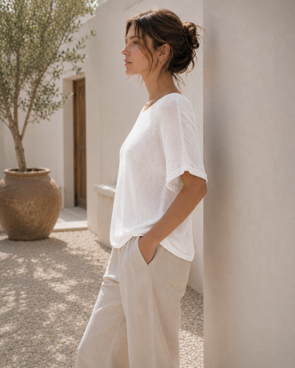 Camiseta de Punto Nerea  Blanco