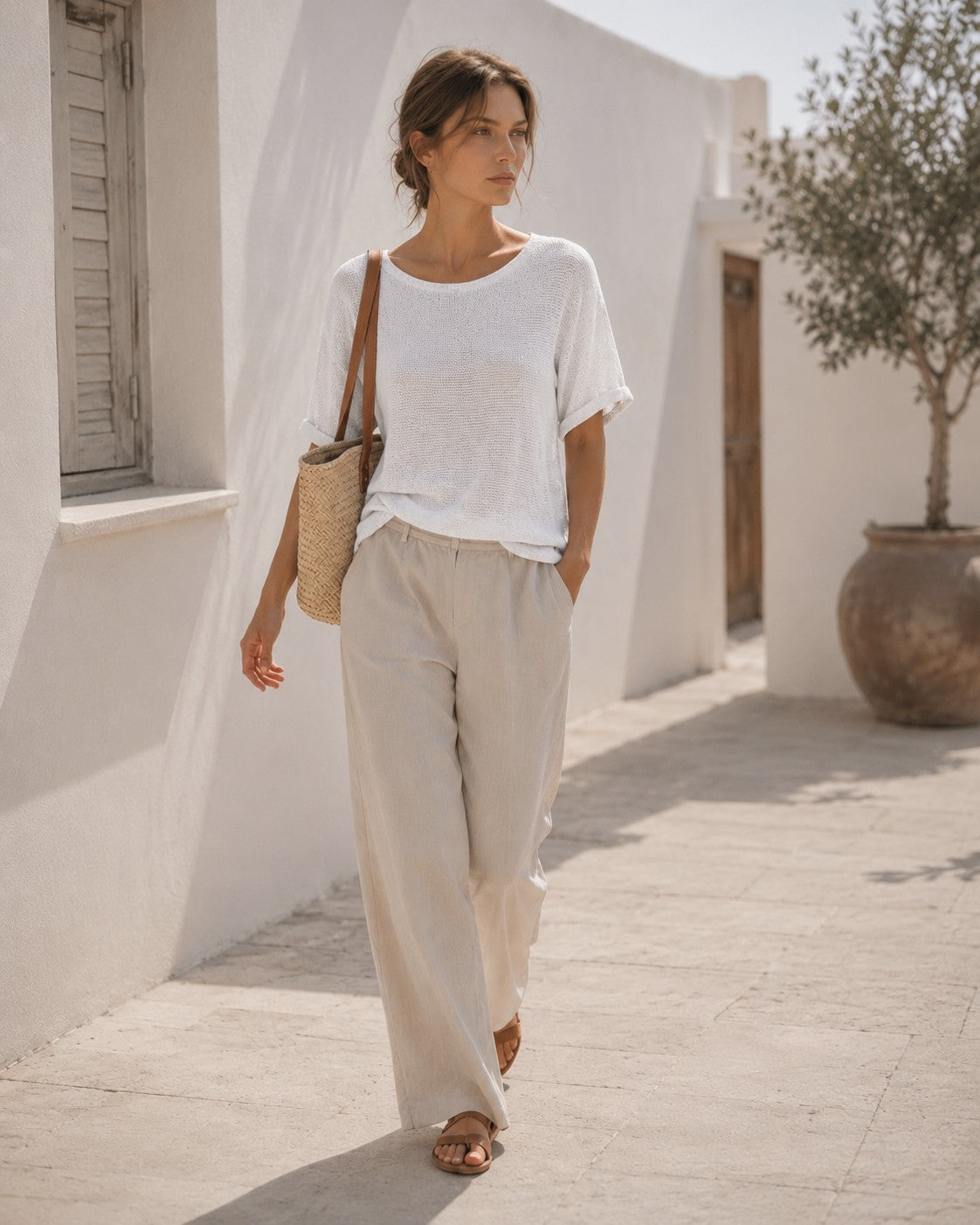 Camiseta de Punto Nerea  Blanco