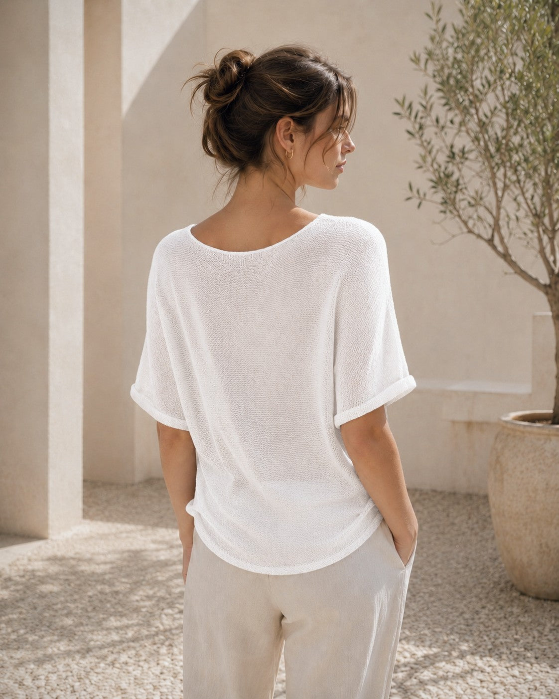 Camiseta de Punto Nerea  Blanco