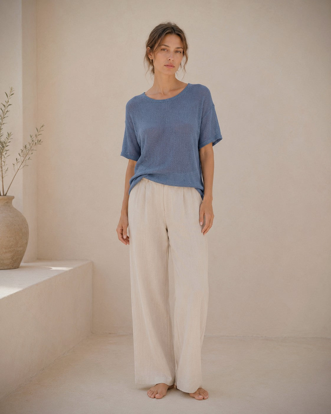 Camiseta de Punto Nerea - Azul lavado